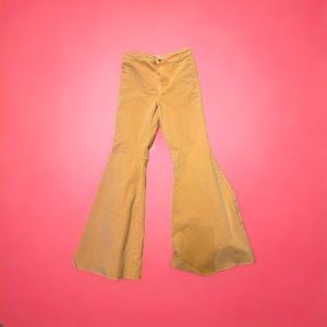 We the Free Light Orange Super Flare Bell Bottom Jeans.